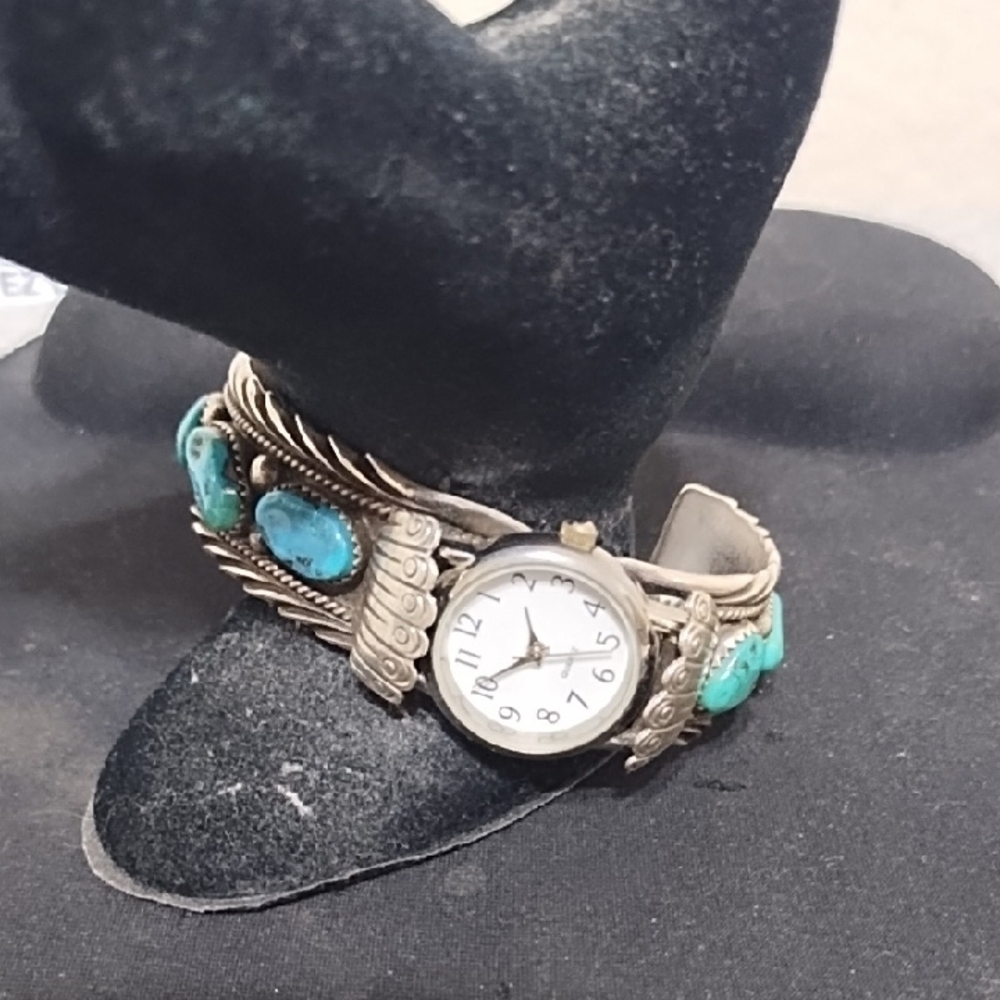 Silver and Turquoise Women's Watch
